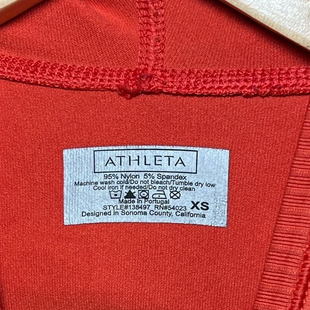 🌻 Athleta Tracker Hoodie in Cosmic Orange Women's size XS seamless activewear - Picture 7 of 8